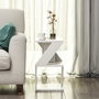 Hanah Home Mesa Auxiliar Albeni White 30x50x30 cm Blanco Tablero de Partículas Recubierto de Melamina